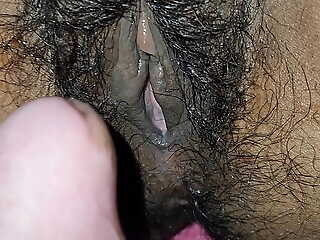 Indian Bhabhi hairy wet pussy cream coming away while slowly fucking