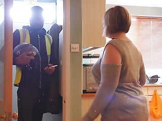 BBC brings a big package for cheating wife as economize was in next room