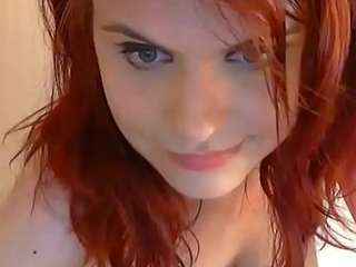 redhead blue eyed cutie rubs her white girl pussy -tinycam.org